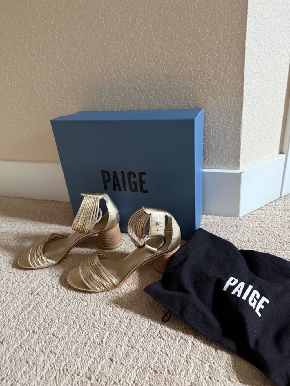 Paige gold high heels